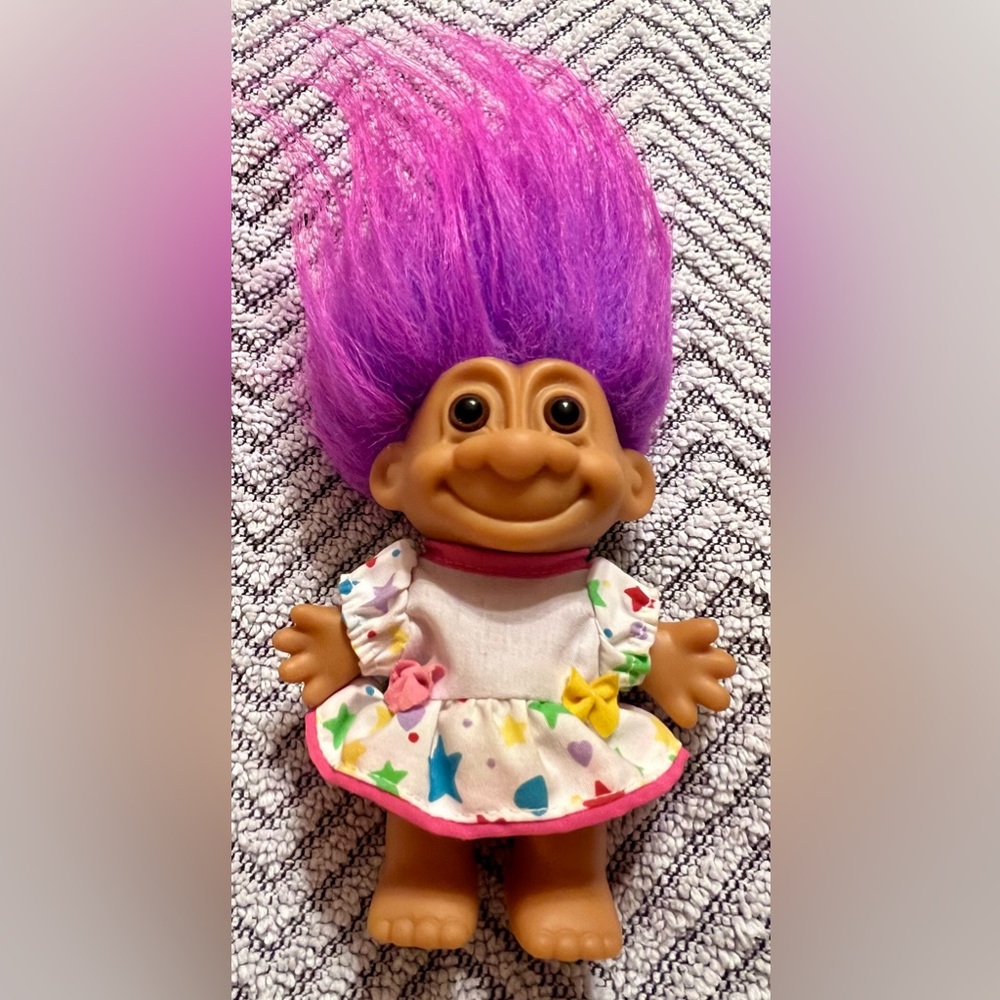 RUSS My Lucky Star Troll Sundress Troll Doll, Violet/Pink Hair